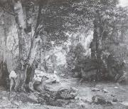 Gustave Courbet Hische in Covert am Flub von Plaisirfontaine oil